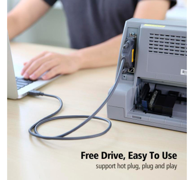 Ugreen Кабель для принтера USB 2.0 to DB25 2.0m US167 black Ugreen (20224)