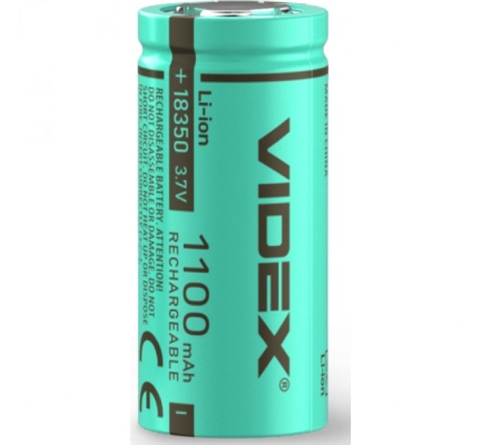 Акумулятор 18350 1100mAh bulk/1шт Videx (18350/1100/1B)