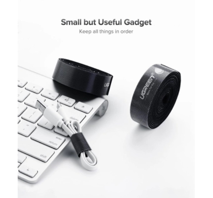 Ugreen Набір для кріплення стрічка-липучка LP124 20mm Cable Tie Band 5m Black Ugreen (40356)