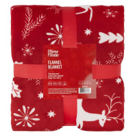 Плед Ardesto Christmas Flannel 160х200см, 100% поліестер, олені, червоний (ART0126PB)