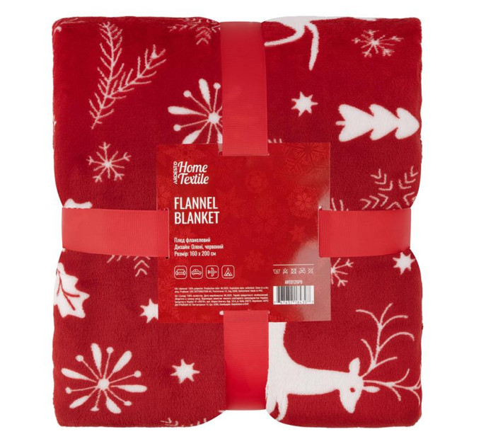 Ardesto Плед Ardesto Christmas Flannel 160х200см, 100% поліестер, олені, червоний (ART0126PB)