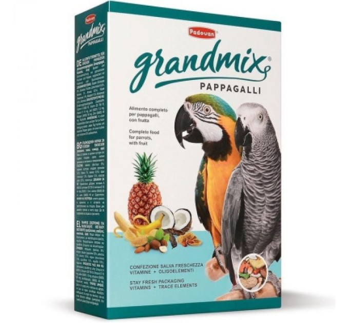 Корм для птахів Padovan GrMix pappagalli для великих папуг 600 г (8001254001869)