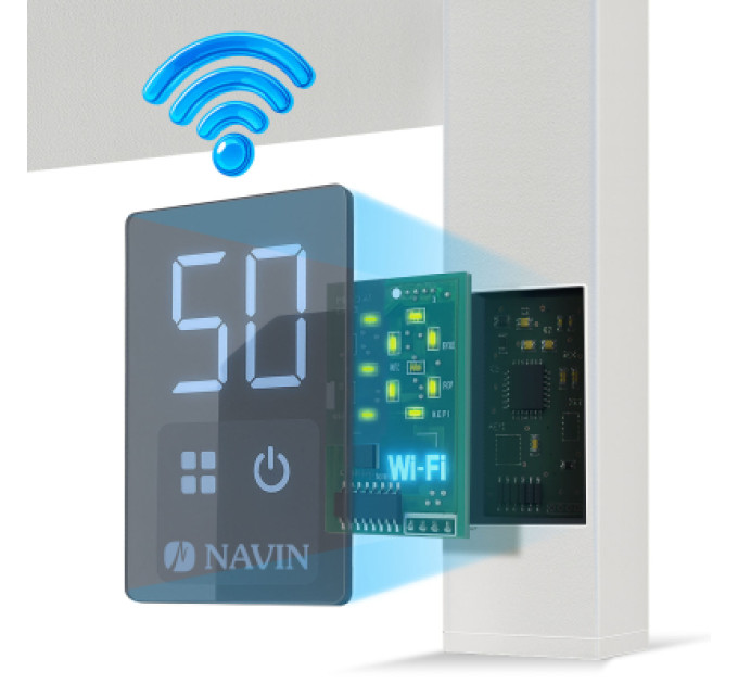 Navin Сушарка для рушників Navin Авангард 1200х480 Wi-Fi біла праве підключення (12-028055-4812)