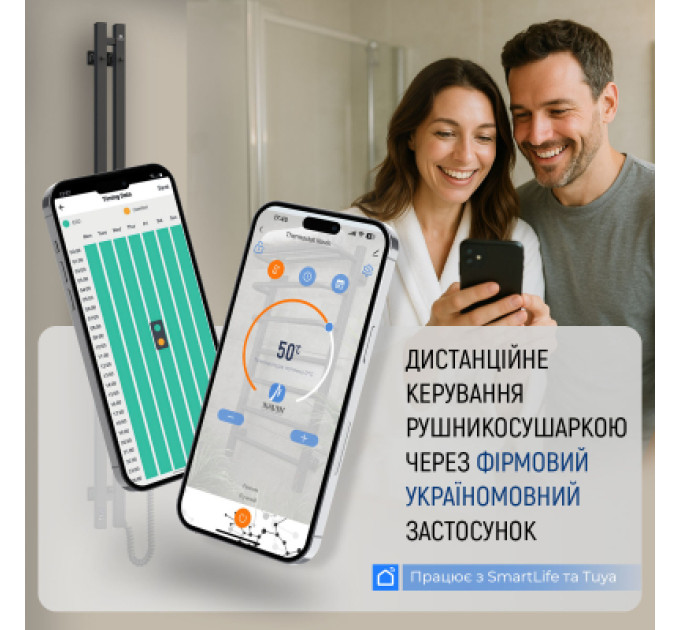 Navin Сушарка для рушників Navin Авангард 1200х480 Wi-Fi біла праве підключення (12-028055-4812)