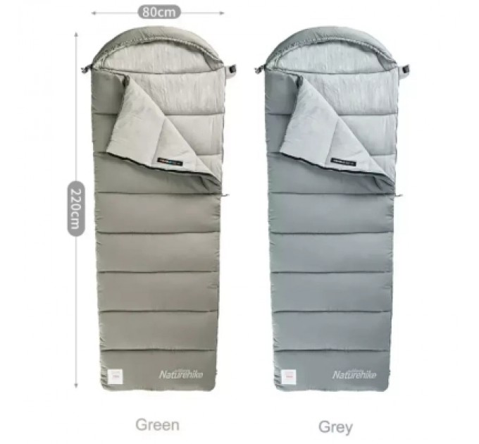 Спальний мішок Naturehike з капюшоном із мішком для зберігання M300 CNK2350WS023, зелений, лівий (6927595776018)