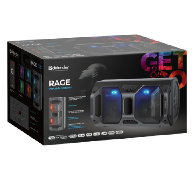 Defender Акустична система Defender Rage Black (65109)