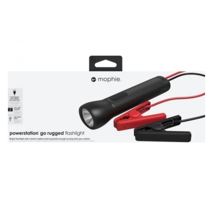 Пуско зарядний пристрій Mophie 9900mAh 2A, бустер 400A, вбудований ліхтарик 450lm, Black (53046)