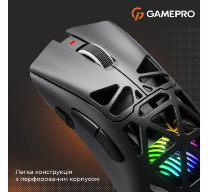 GamePro Мишка GamePro Genesis Spider Wireless/Bluetooth/USB Black (GM870B)