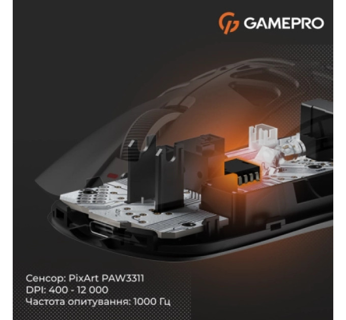 GamePro Мишка GamePro Genesis Spider Wireless/Bluetooth/USB Black (GM870B)
