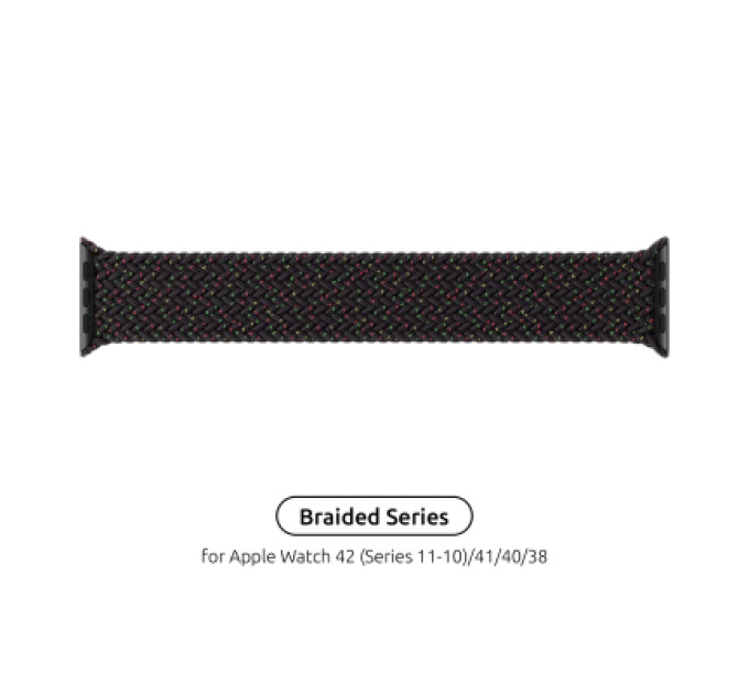 Armorstandart Ремінець до смарт-годинника Armorstandart Braided Solo Loop для Apple Watch 42 (Series 11-10)/41/40/38 Black Unity Size 2 (120 mm) (ARM64894)