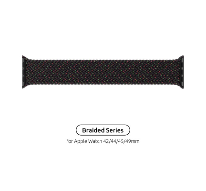 Armorstandart Ремінець до смарт-годинника Armorstandart Braided Solo Loop для Apple Watch 49/46/45/44/42 (Series 1-3) Black Unity Size 6 (148 mm) (ARM64907)