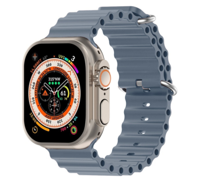 Armorstandart Ремінець до смарт-годинника Armorstandart Ocean Band для Apple Watch 49/46/45/44/42 (Series 1-3) Stone Lotus Blue (ARM74247)