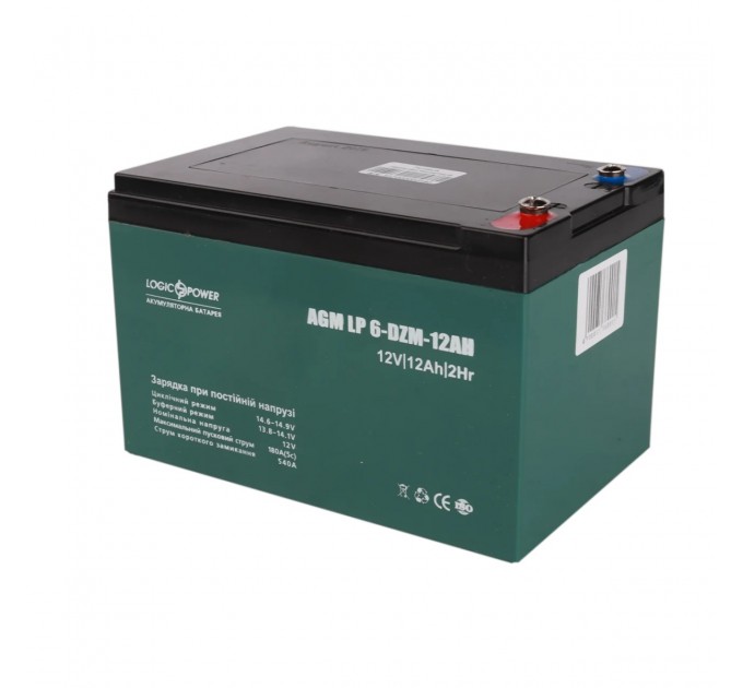 Акумуляторна батарея LogicPower LP 6-DZM-12 AH - під Болт М5 (LP9172) AGM