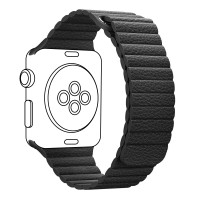 Ремінець до смарт-годинника Armorstandart Leather Loop для Apple Watch 42 (Series 11-10)/41/40/38 Black (ARM48655)