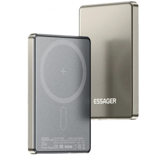 Батарея універсальна Essager 5000mAh Cross-border magnetic 20W PD QC/3.0 (EDY5K-YJ0A-Z)