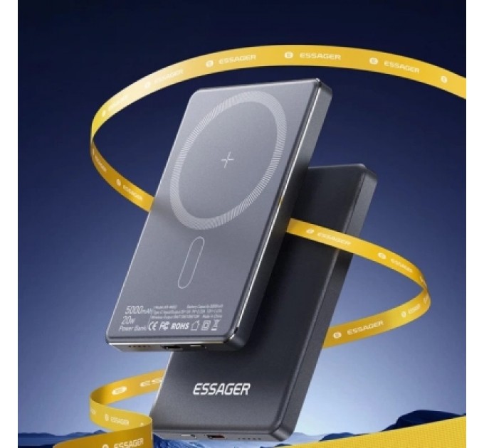 Батарея універсальна Essager 5000mAh Cross-border magnetic 20W PD QC/3.0 (EDY5K-YJ0A-Z)