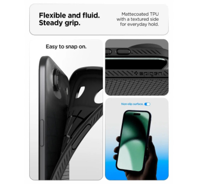 Spigen Чохол до мобільного телефона Spigen Liquid Air iPhone 17 Air Matte Black (ACS10302)