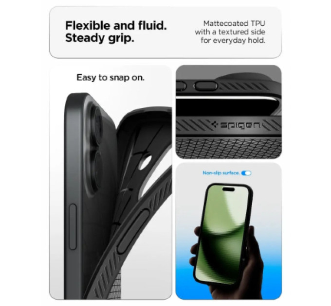 Spigen Чохол до мобільного телефона Spigen Liquid Air iPhone 17 Matte Black (ACS10369)