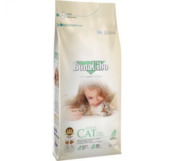 Сухий корм для кішок BonaCibo Adult Cat Lamb&Rice 2 кг (8694686406120)