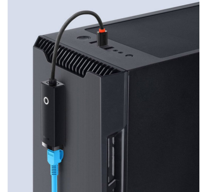 Baseus Перехідник USB-C to RJ45 Ethernet 1000Mbps black Baseus (WKQX000301)