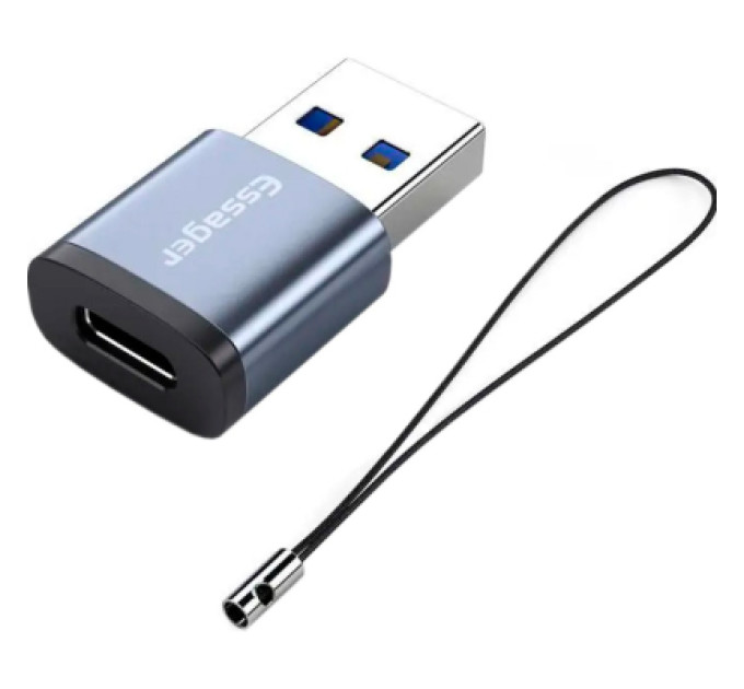 Essager Перехідник USB 3.0 AM to USB-C F gray Essager (EZJCA-SRB0G)