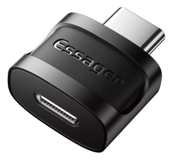 Essager Перехідник USB-C M to Micro 5P F gray Essager (EZJMC-XL01)