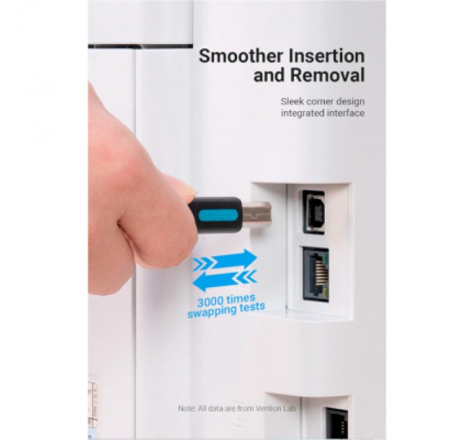 Кабель для принтера USB 2.0 AM/BM 1.0m 480Mbps PVC black Vention (COQBF)