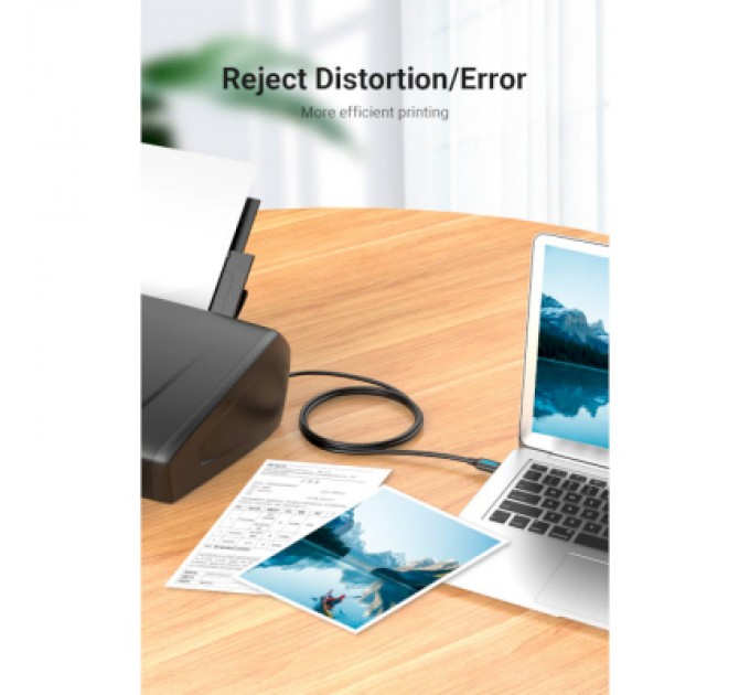 Кабель для принтера USB 2.0 AM/BM 1.5m 480Mbps PVC black Vention (COQBG)