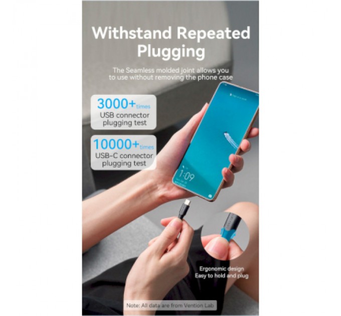 Дата кабель USB 2.0 AM to Type-C 0.5m 3.0A (18W) PVC Vention (CTHBD)