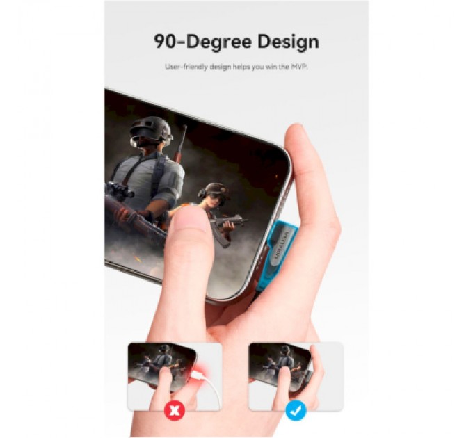 Дата кабель USB-C to USB-C 0.5m USB2.0 60W (20V/3A) angle 90° Gray Aluminum Alloy Vention (TRAHD)