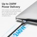 Дата кабель USB-C to USB-C 1.0m USB4.0 240W (50V/5A) 8K60Hz Thunderbolt 4 Gray Aluminum Alloy Vention (TAVHF)