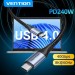 Дата кабель USB-C to USB-C 1.0m USB4.0 240W (50V/5A) 8K60Hz Thunderbolt 4 Gray Aluminum Alloy Vention (TAVHF)