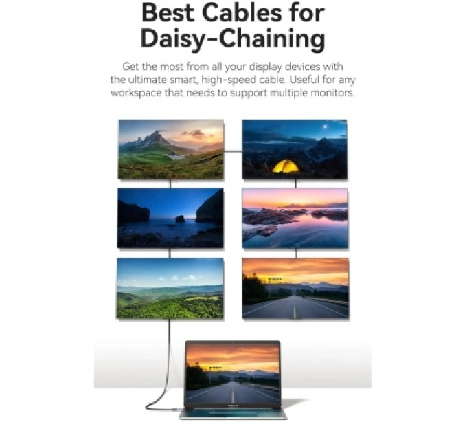 Дата кабель USB-C to USB-C 1.0m USB4.0 240W (50V/5A) 8K60Hz Thunderbolt 4 Gray Aluminum Alloy Vention (TAVHF)