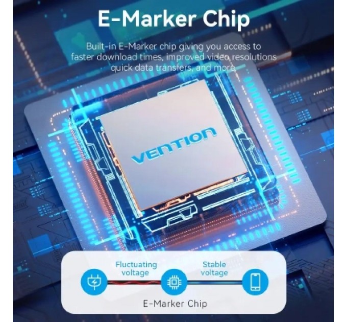 Дата кабель USB-C to USB-C 1.0m USB4.0 240W (50V/5A) 8K60Hz Thunderbolt 4 Gray Aluminum Alloy Vention (TAVHF)