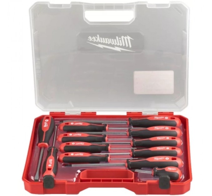 Набір викруток Milwaukee магнітних з тригранною рукояткою, в пластиковому кейсі 12шт. (4932472003)