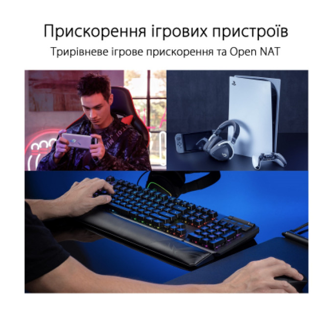 ASUS Точка доступу Wi-Fi ASUS ROG Rapture GT6 2pcs (90IG07F0-MU9A20)