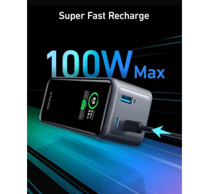 Anker Батарея універсальна Anker Prime 20000mAh, 200W, PD, black (A1336011)