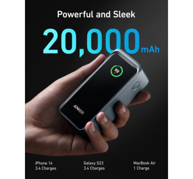 Anker Батарея універсальна Anker Prime 20000mAh, 200W, PD, black (A1336011)