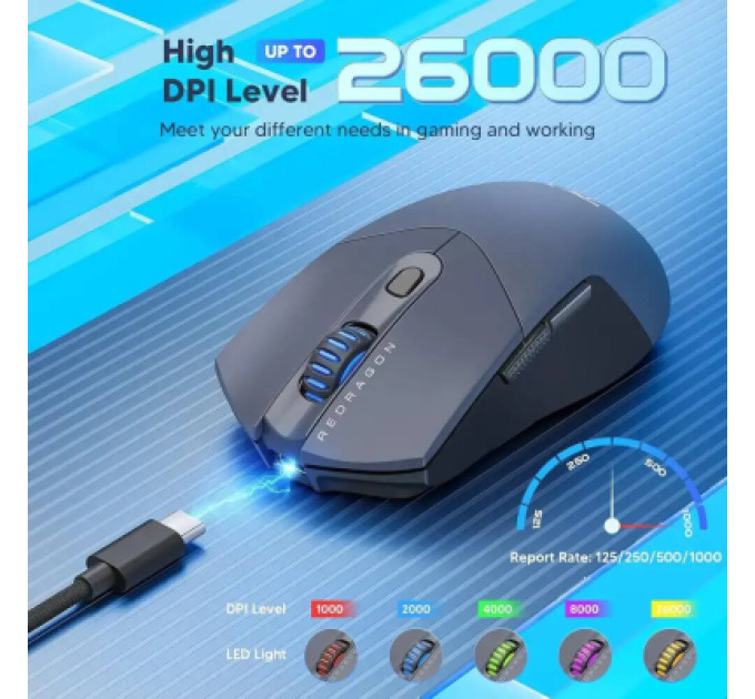 Redragon Мишка Redragon M917GB ST4R Pro Wireless/Bluetooth Black (72209)