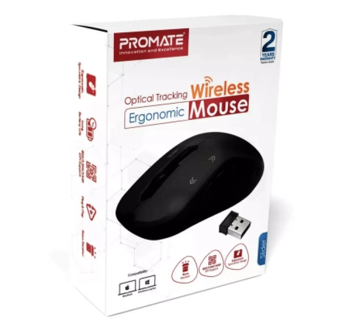Promate Мишка Promate Slider Wireless Black (slider.black)