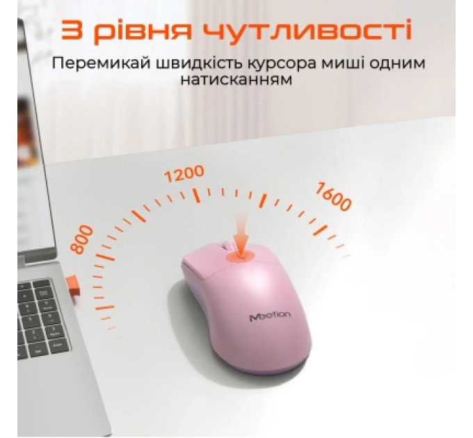 Meetion Мишка Meetion R546 Wireless Pink (MT-R546-P)