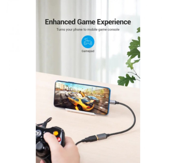 Перехідник USB 3.0 Type-C to USB AF (OTG) 0.15m Aluminum Alloy Vention (CCXHB)