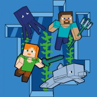 Картина по номерам Santi Майнкрафт Стів та Алекс у підводному світі 25х25см (955475)