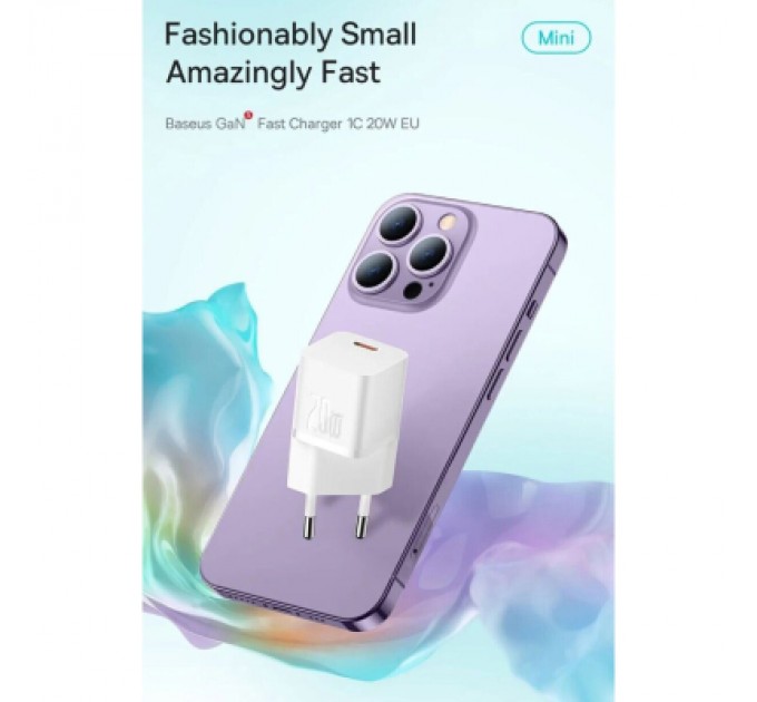 Зарядний пристрій Baseus GaN5 Fast Charger USB-C 20W white (CCGN050102)