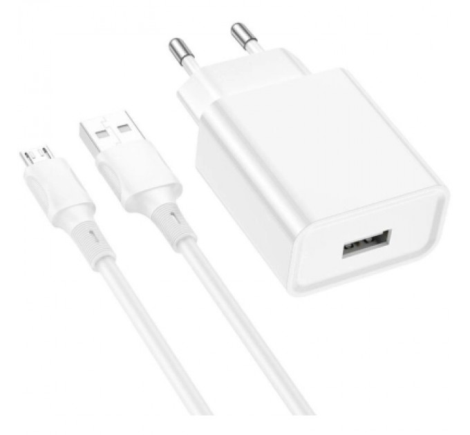 Зарядний пристрій BOROFONE BA74A Aspirer USB + cable USB to Micro 5P White (6974443388664)