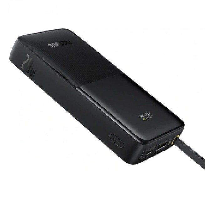 Батарея універсальна Baseus Bipow 2 Digital Display 20000mAh 20W with Built-in USB-C Cable Black (P10077101113-01)