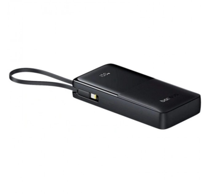 Батарея універсальна Baseus Bipow 2 Digital Display 20000mAh 20W with Built-in USB-C Cable Black (P10077101113-01)