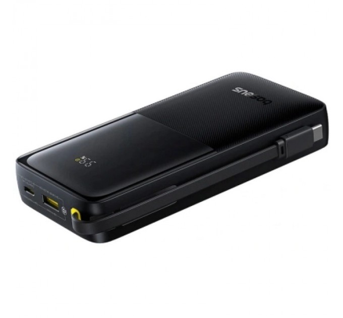 Батарея універсальна Baseus Bipow 2 Digital Display 20000mAh 20W with Built-in USB-C Cable Black (P10077101113-01)