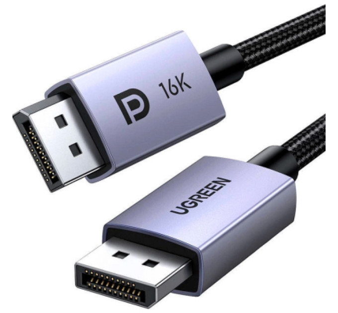 Ugreen Кабель мультимедійний DisplayPort M to DisplayPort M 2.0m 16K DP118 black Ugreen (15384)