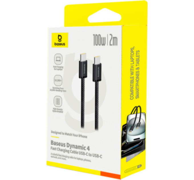 Baseus Дата кабель USB-C to USB-C 2.0m 100W (20V/5A) black Baseus (P10381400112-00)